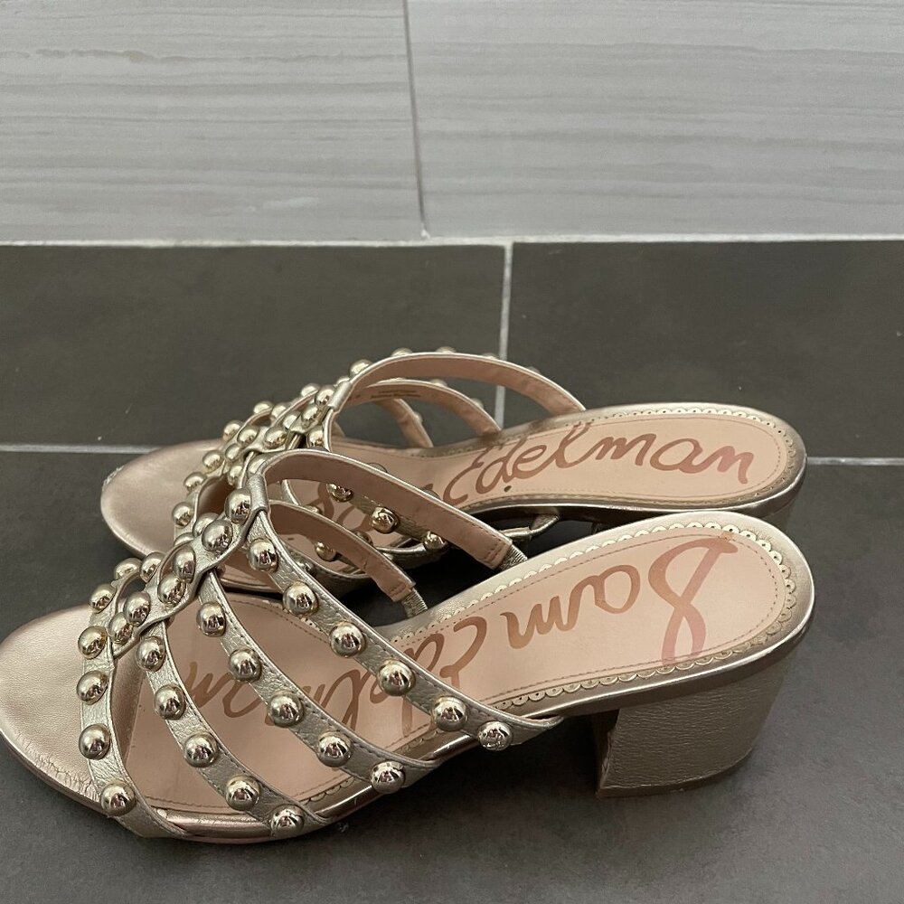 Sam Edelman gold studded heeled sandals